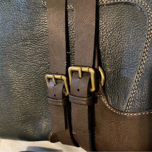 Naturalizer Katrina ladies boots navy blue with brown straps Size 11W NWOT - Picture 4 of 10